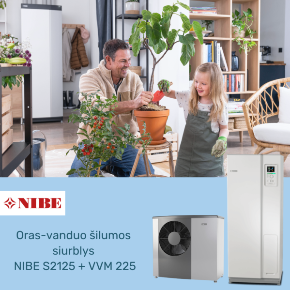 Nibe Oras-vanduo šilumos siurblys NIBE S2125+VVM225 - 8 kw