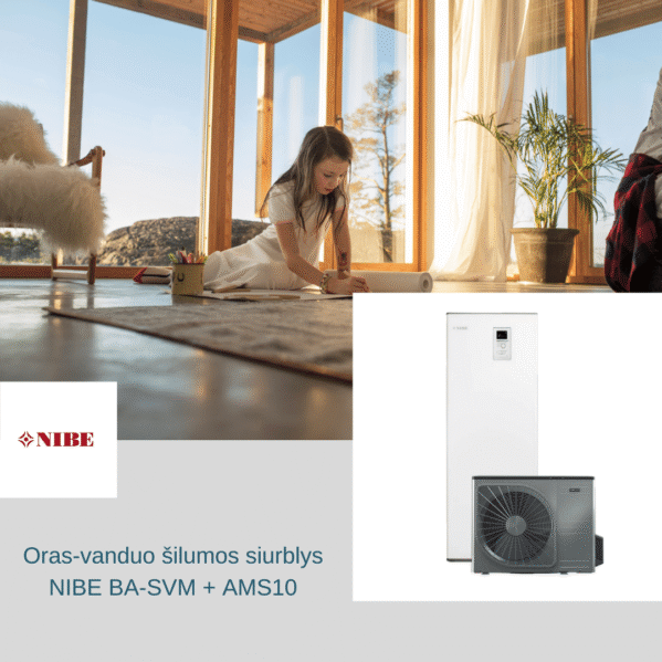 Nibe Oras-vanduo šilumos siurblys NIBE Split BA-SVM(E) + AMS10 - 8 kw - Image 1