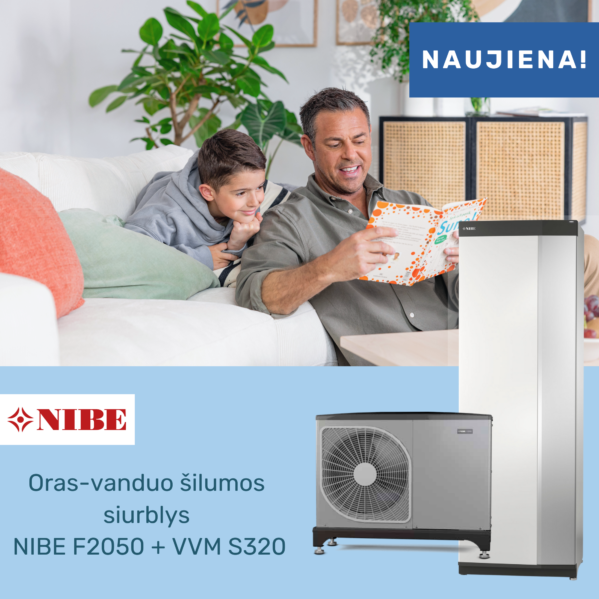 Nibe Oras-vanduo šilumos siurblys NIBE F2050+VVM S320 - 10 kw