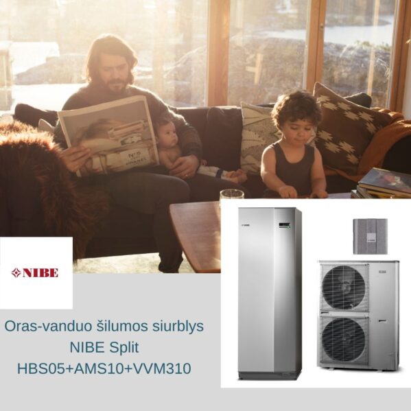 Nibe Oras-vanduo šilumos siurblys NIBE Split HBS05+AMS10+VVM 310 - 16 kw