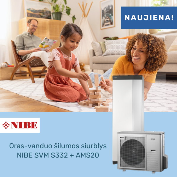Nibe Oras-vanduo šilumos siurblys NIBE Split SVM S332+AMS20 - 6 kw